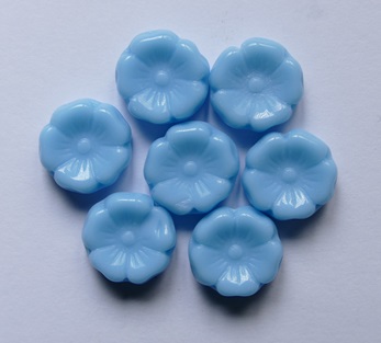 00904940 Opaque Blue Turquoise Flower Beads 12 mm color 63020