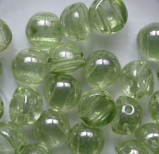 CAB-2-hole-00030-14457 Crystal Mint Green Luster 2-hole cabochon 6 mm color 00030-14457