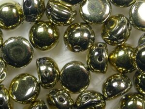 CAB-2-hole-00030-26440 Crystal Amber Full 2-hole Cabochons 6 mm - Afbeelding 1