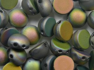 CAB-2-hole-00030-28170 Crystal Vitrail Full Matted 2-hole Cabochons 6 mm