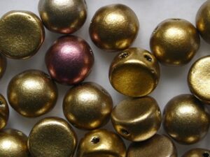 CAB-2-hole-01610 Metallic Mix 2-hole Cabochons 6 mm - Afbeelding 1