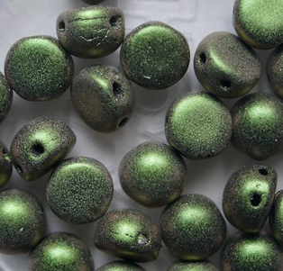 CAB-2-hole-23980-94103 Polychrome Olive Mauve 2-hole cabochon 6 mm color 23980-94103