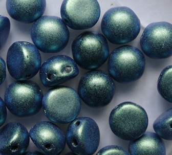 CAB-2-hole-23980-94104 Polychrome Aqua Teal 2-hole cabochon 6 mm color 23980-94104