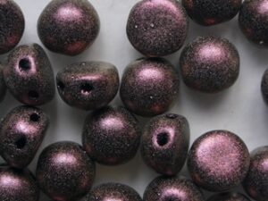 CAB-2-hole-23980-94108 Polychrome Dark Violet 2-hole Cabochons 6 mm