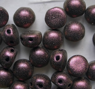 CAB-2-hole-23980-94108 Polychrome Dark Violet 2-hole cabochon 6 mm color 23980-94108