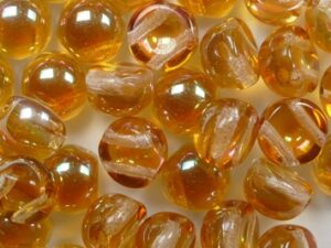 CAB-2-hole-00030-29121 Crystal Apricot Medium 2-hole Cabochons 6 mm