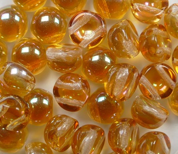 CAB-2-hole-29121 Crystal Apricot Medium 2-hole cabochon 6 mm color 00030-29121