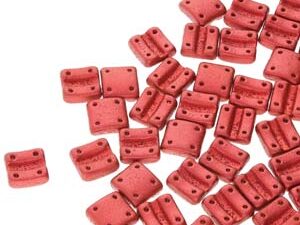 FX-V-03000-01890 Lava Red 4-Hole Fixer Bead Verticaal