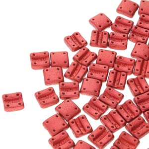 FX-V-03000-01890 Lava Red Fixer Beads Verticaal FX-V-03000-01890 Lava Red 4-Hole Fixer Bead Verticaal
