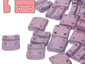 FX-V-03000-15726 Chalk White Lila Vega Luster 4-Hole Fixer Bead Verticaal