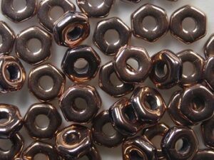 HN-23980-27103 Jet Full Capri Gold Hex Nut Beads 5x2 mm, 10 gram - Afbeelding 1