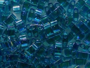 M-HTL-2458 Transparent Teal AB Miyuki Half Tila Beads 5x2,3 mm