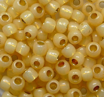 TR-06-PF2110 Permanent Finish Silver Lined Milky Light Topaz Toho Rocailles 6-0 color PF2110