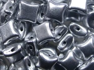 WD-01700 Matte Metallic Silver Wibeduo 8x8 mm 10 Pc.