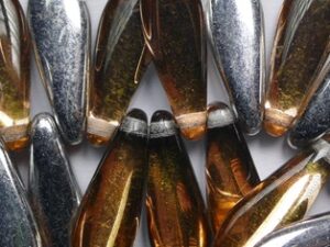 0030374 Backlit Peach Dagger Beads 16x5 mm 20 Pc.