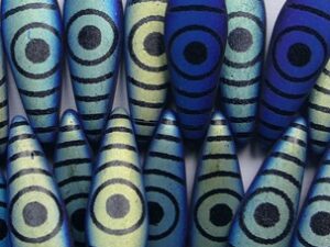0090497 Matte Jet Full AB Target Eye Dagger Beads 16x5 mm 20 Pc.