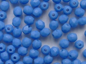 FP1-03-63050M Matte Dark Blue Turquoise Czech Glass Facet Firepolish 3mm 50 stuks
