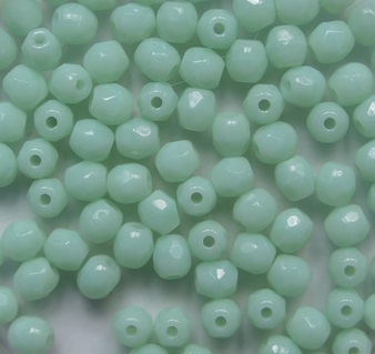 FP1-03-63100 Opaque Pale Jade Facet Firepolish 3 mm color 63100