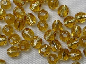 FP1-04-10060SL Silver Lined Topaz Czech Glass Facet Firepolish 4mm