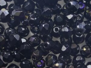 FP1-04-23980W Twilight Jet Czech Glass Facet Firepolish 4mm 50 stuks