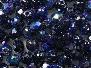 FP1-04-23980XL Luster Jet AB Czech Glass Facet Firepolish 4mm 50 stuks