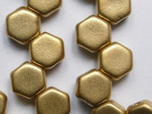 HON-00030-01710 Matte Metallic Flax Honeycomb Beads, 30 stuks - Afbeelding 1