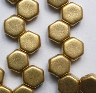 HON-00030-01710 Matte Metallic Flax Honeycomb Beads 6 mm color 00030-01710