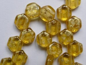 HON-10060-94401 Topaz Gold Splash Honeycomb Beads, 30 stuks