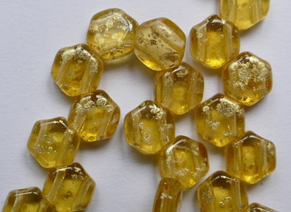 HON-10060-94401 Topaz Gold Splash Honeycomb Beads 6 mm color 10060-94401