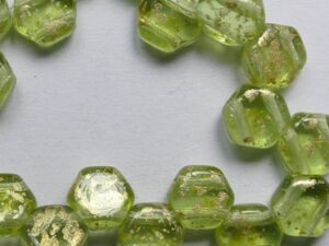 HON-50230-94401 Olivine Gold Splash Honeycomb Beads, 30 stuks - Afbeelding 1