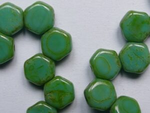 HON-63120-86805 Opaque Green Turquoise Dark Travertin Honeycomb Beads, 30 stuks - Afbeelding 1