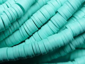 KTH6-10 Green Turquoise Katsuki Heishi Disc Beads 6 mm - Afbeelding 1