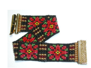 D Poinsettia Bracelet By Deb Moffet-Hall Free Pattern bij aankoop van Miyuki Delica Beads, Toho Treasures of een Endless Loom - Afbeelding 1