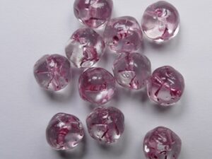 0070494 Crystal Fuchsia Washed Czech Glass Rose Bud Beads 8 mm 10 Stuks