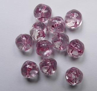 0070494 Crystal Fuchsia Washed Rose Bud Beads 8 mm color 00030-54321