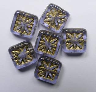 0080732 Alexandrite Gold Washed Square Beads 11x11x4,5 mm color 20210-54302