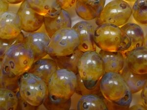 CD-7x5-01000-86800 White Opal Travertin Czech Glass Drops 5x7 mm 50 Pc. - Afbeelding 1