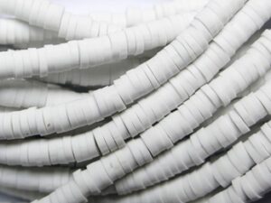 KTH4-01 White Katsuki Heishi Disc Beads 4 mm