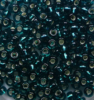 M-8-0030 Silver Lined Dark Teal Miyuki round rocailles 8-0 color 30