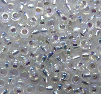 M-8-1001 Silver Lined Crystal AB Miyuki round rocailles 8-0 color 1001