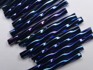 BU-21435JT-25 Blue Iris Preciosa Twisted Bugles 25 mm. 10 gram.