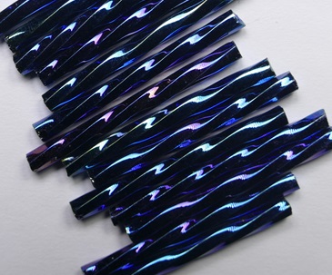 TWBU-21435JT-25 Blue Iris Preciosa Twisted Bugles 25 mm color 23980-21435
