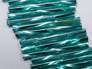 BU-60220-25 Silver Lined Blue Zircon Preciosa Twisted Bugles 25 mm. 10 gram.