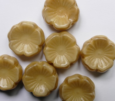 0040273 Opaque Isabella Hawaiian Flower Beads 14x6 mm