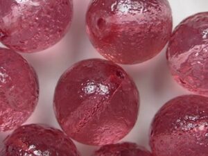 0070497 Hot Pink Czech Glass Textured Round Beads 11 mm 5 stuks - Afbeelding 1