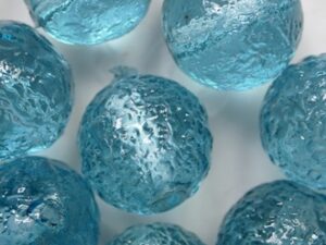 0090507 Teal Czech Glass Textured Round Beads 11 mm 5 stuks