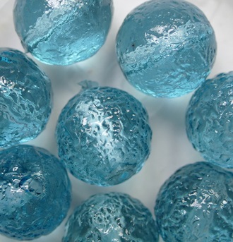 0090507 Teal Czech Glass Textured Round Beads 11 mm