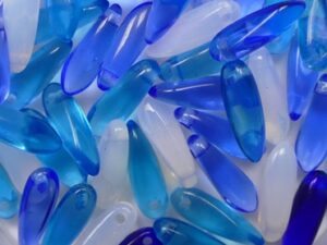 0090509 Blue Waves Small Dagger Beads 10x3 mm 50 stuks - Afbeelding 1