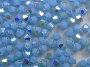 03-MC-63030-28701 Opaque Blue Turquoise AB bicones 3 mm 50 stuks