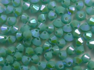 03-MC-63130-28300 Opaque Green Turquoise Full AB bicones 3 mm 50 stuks